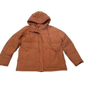 Madewell Holland Quilted Puffer Parka Jacket Earthen Red XL Winter Outdoor